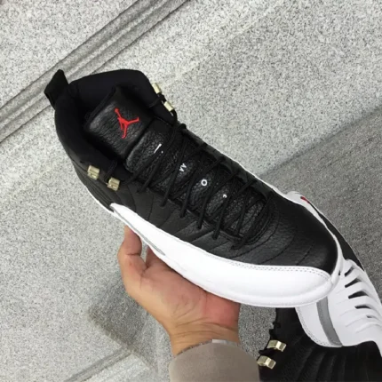 Air Jordan 12 Playoffs Black And White Silver Buckle (5)